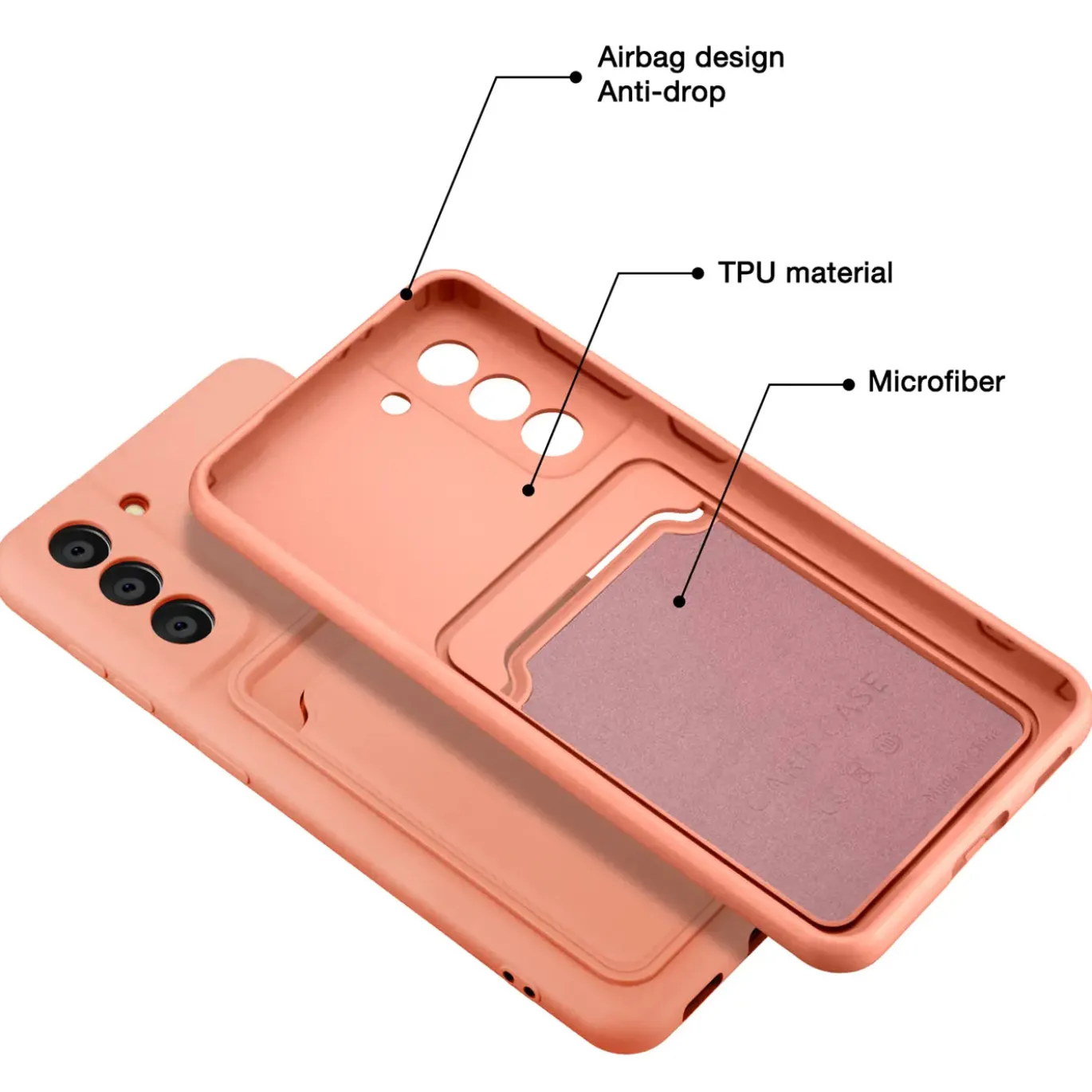 Samsung Galaxy S21 - Silikonhülle mit Kartenfach & Kameraschutz