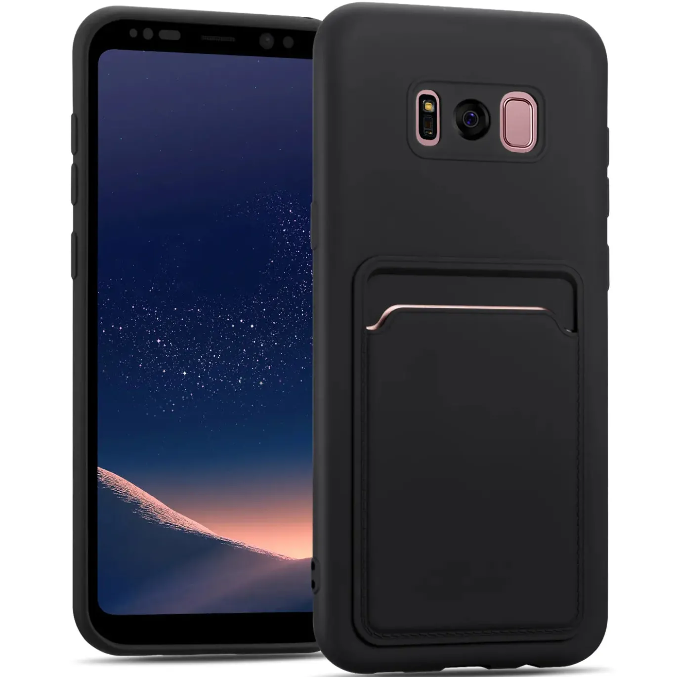 Samsung Galaxy S8 - Silikonhülle mit Kartenfach & Kameraschutz