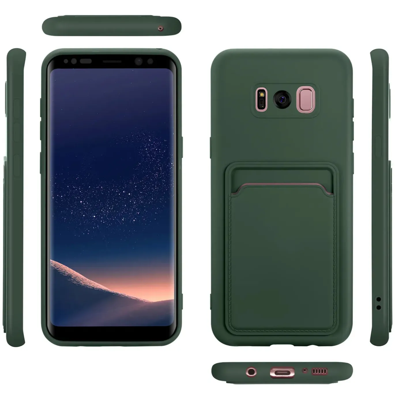 Samsung Galaxy S8 - Silikonhülle mit Kartenfach & Kameraschutz