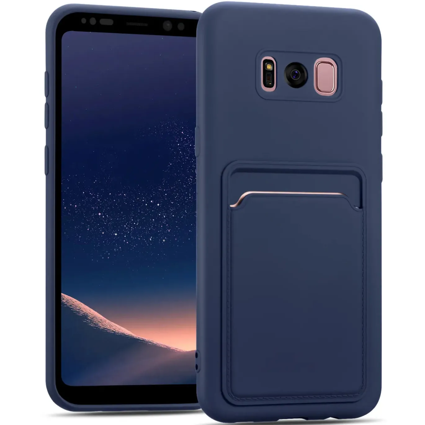 Samsung Galaxy S8 - Silikonhülle mit Kartenfach & Kameraschutz