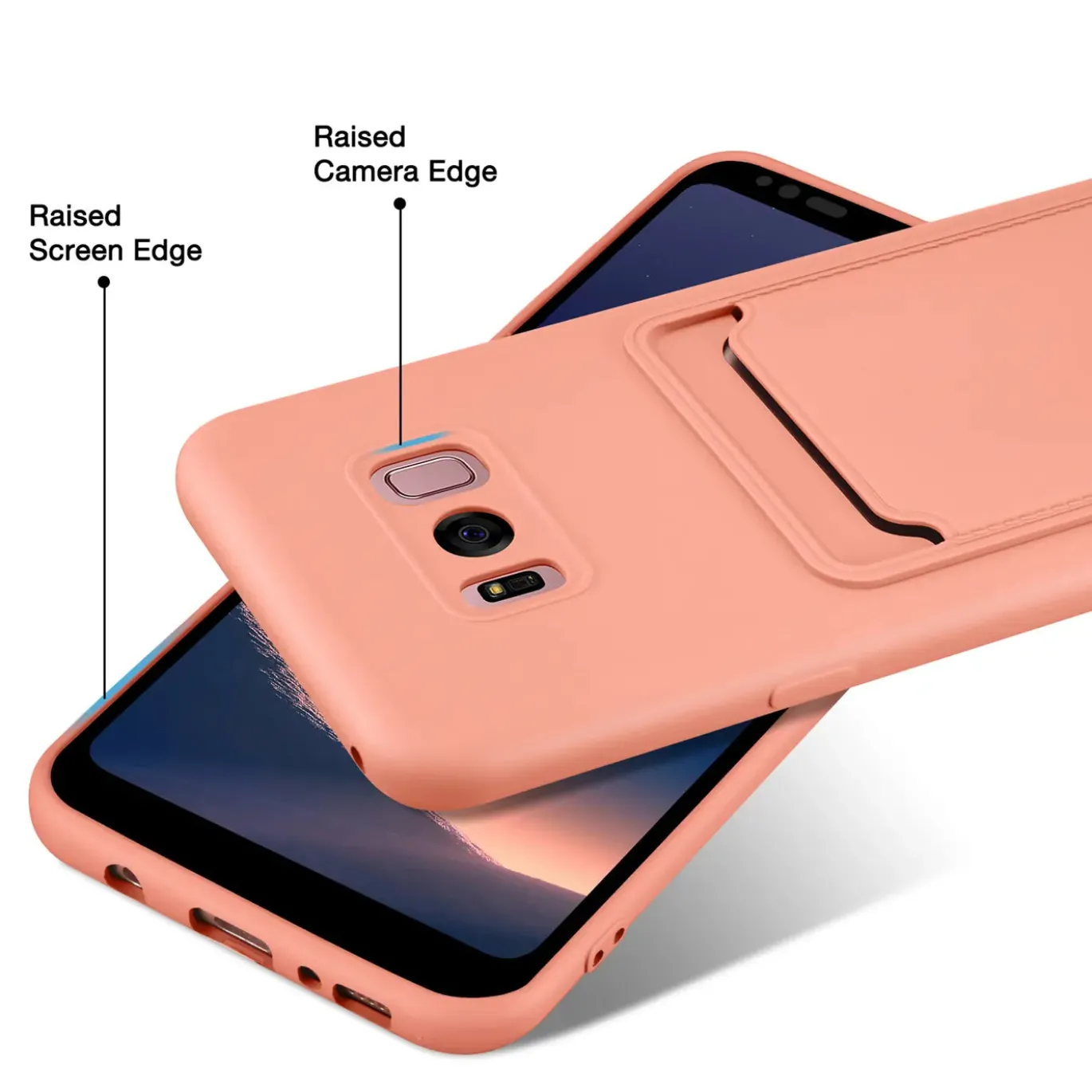 Samsung Galaxy S8 - Silikonhülle mit Kartenfach & Kameraschutz