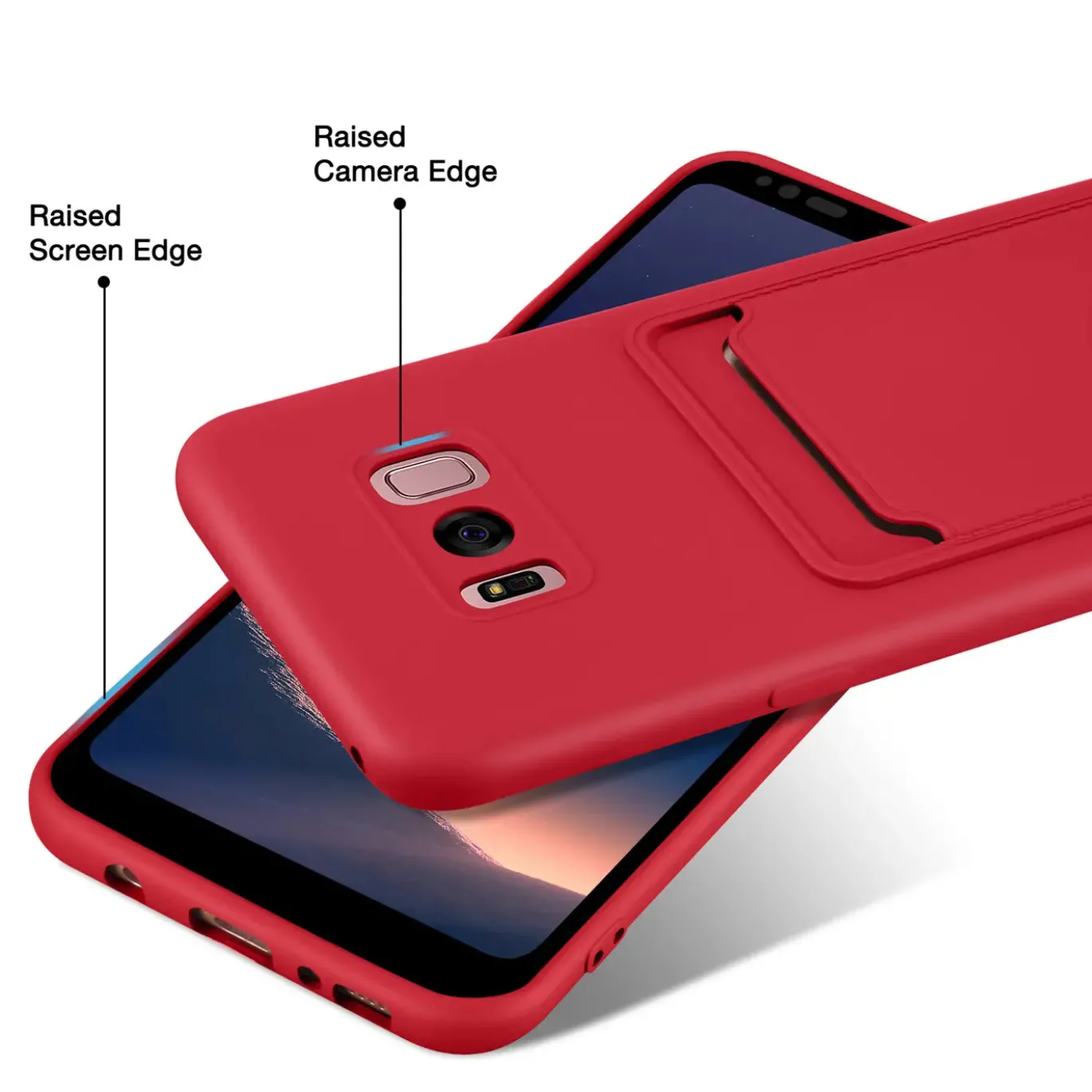 Samsung Galaxy S8 - Silikonhülle mit Kartenfach & Kameraschutz
