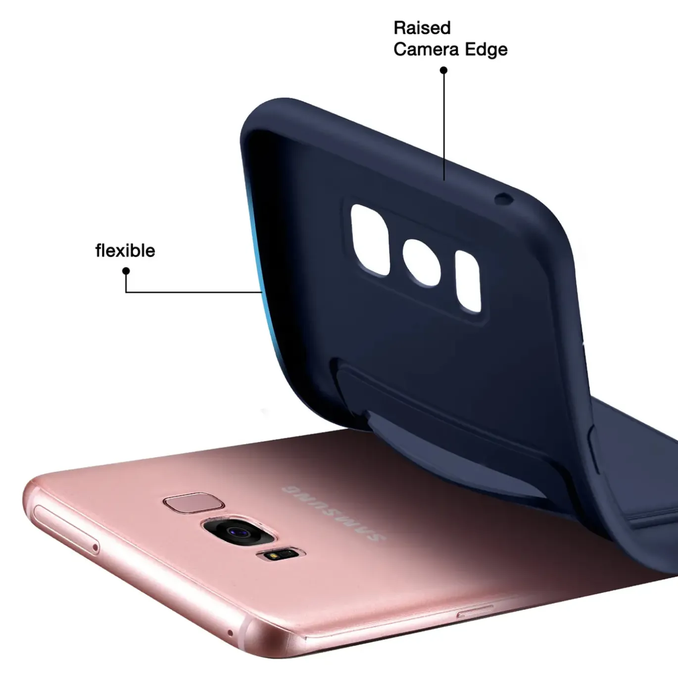 Samsung Galaxy S8 - Silikonhülle mit Kartenfach & Kameraschutz