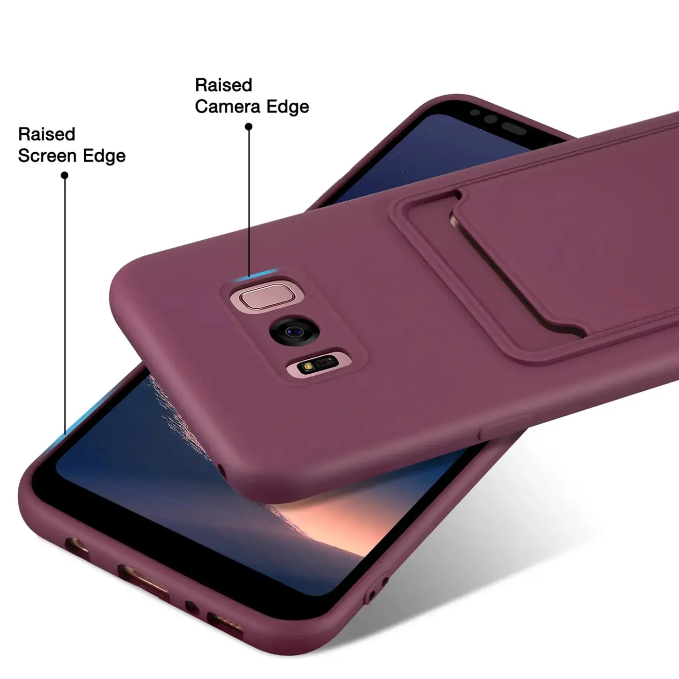 Samsung Galaxy S8 - Silikonhülle mit Kartenfach & Kameraschutz