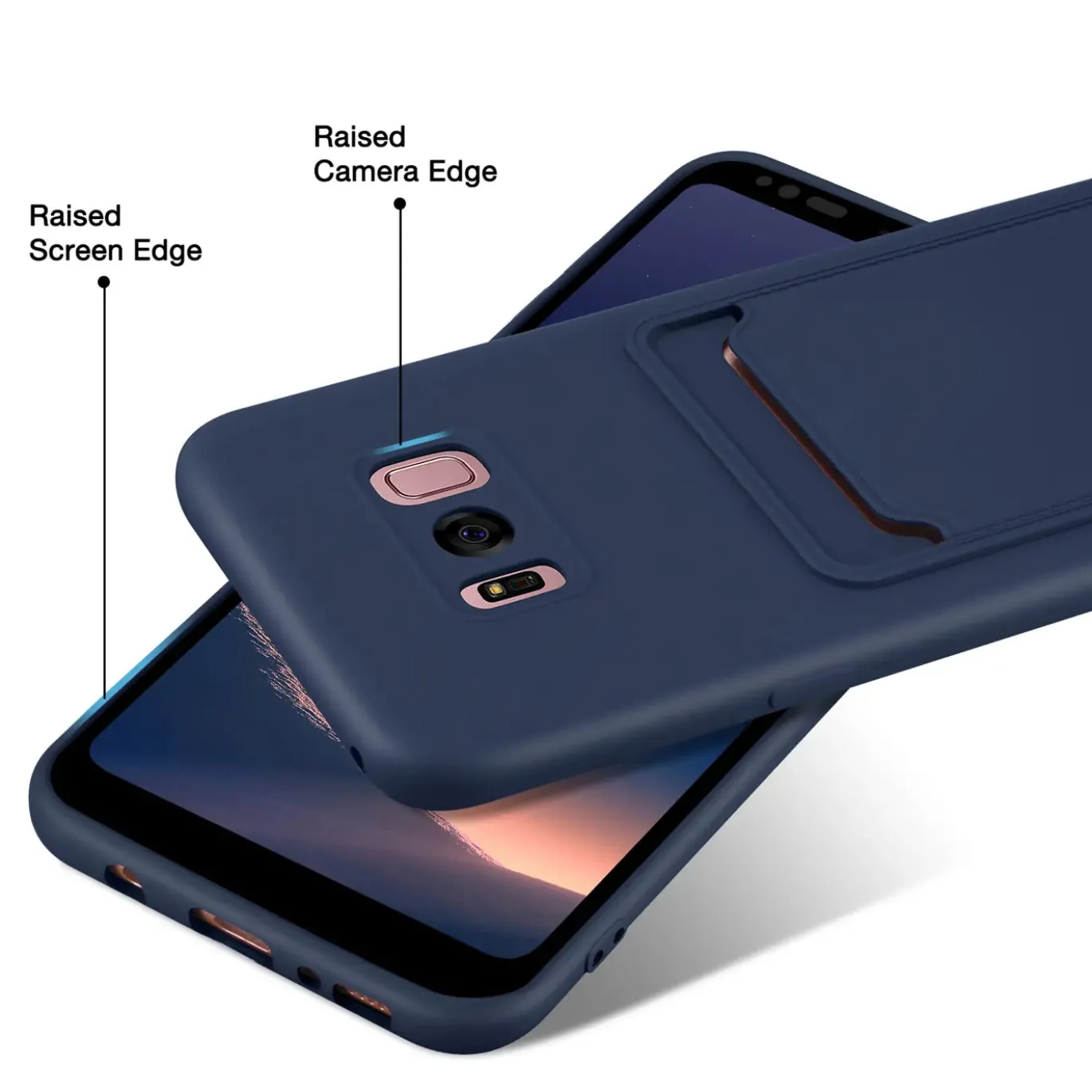Samsung Galaxy S8 - Silikonhülle mit Kartenfach & Kameraschutz