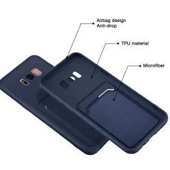 Samsung Galaxy S8 - Silikonhülle mit Kartenfach & Kameraschutz