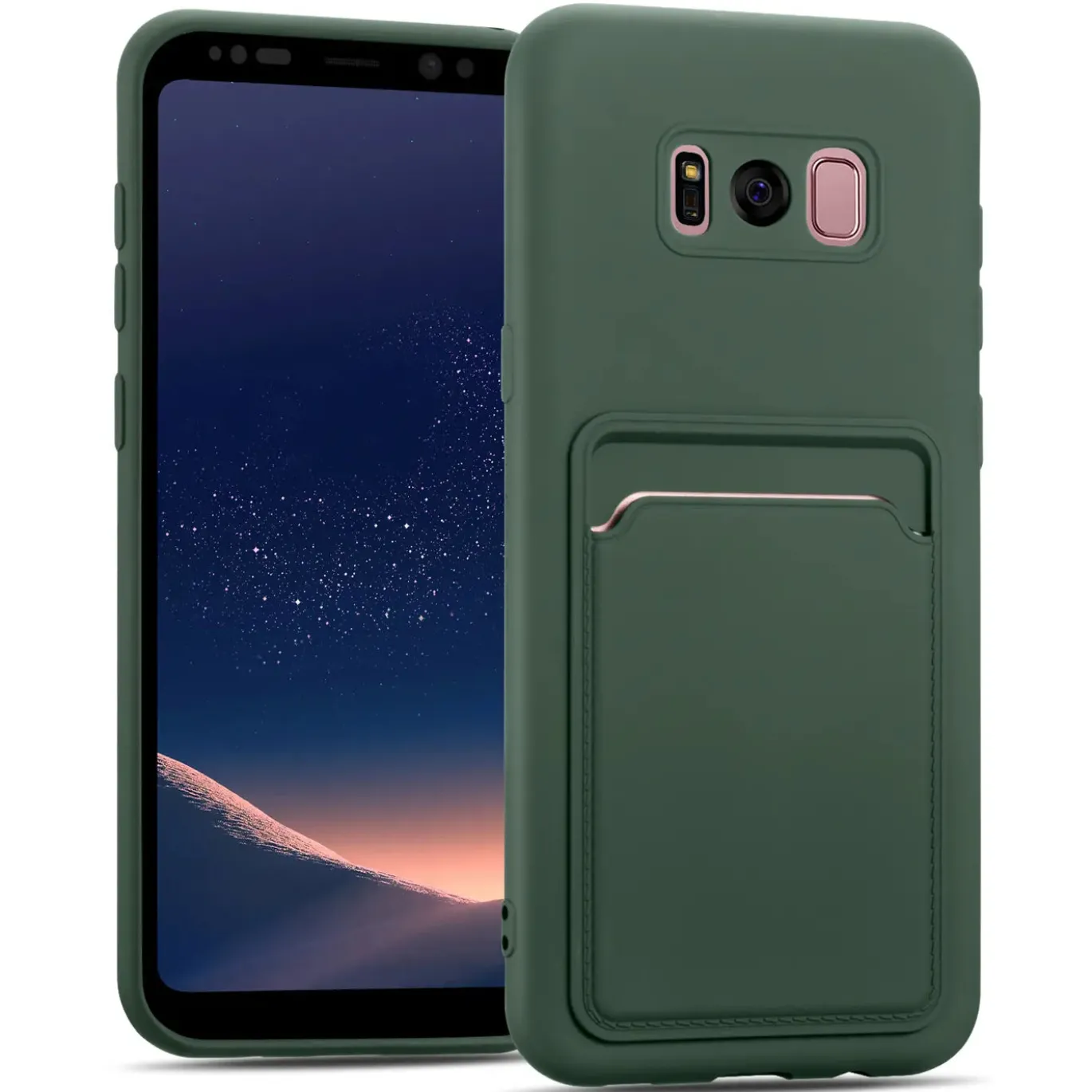 Samsung Galaxy S8 - Silikonhülle mit Kartenfach & Kameraschutz
