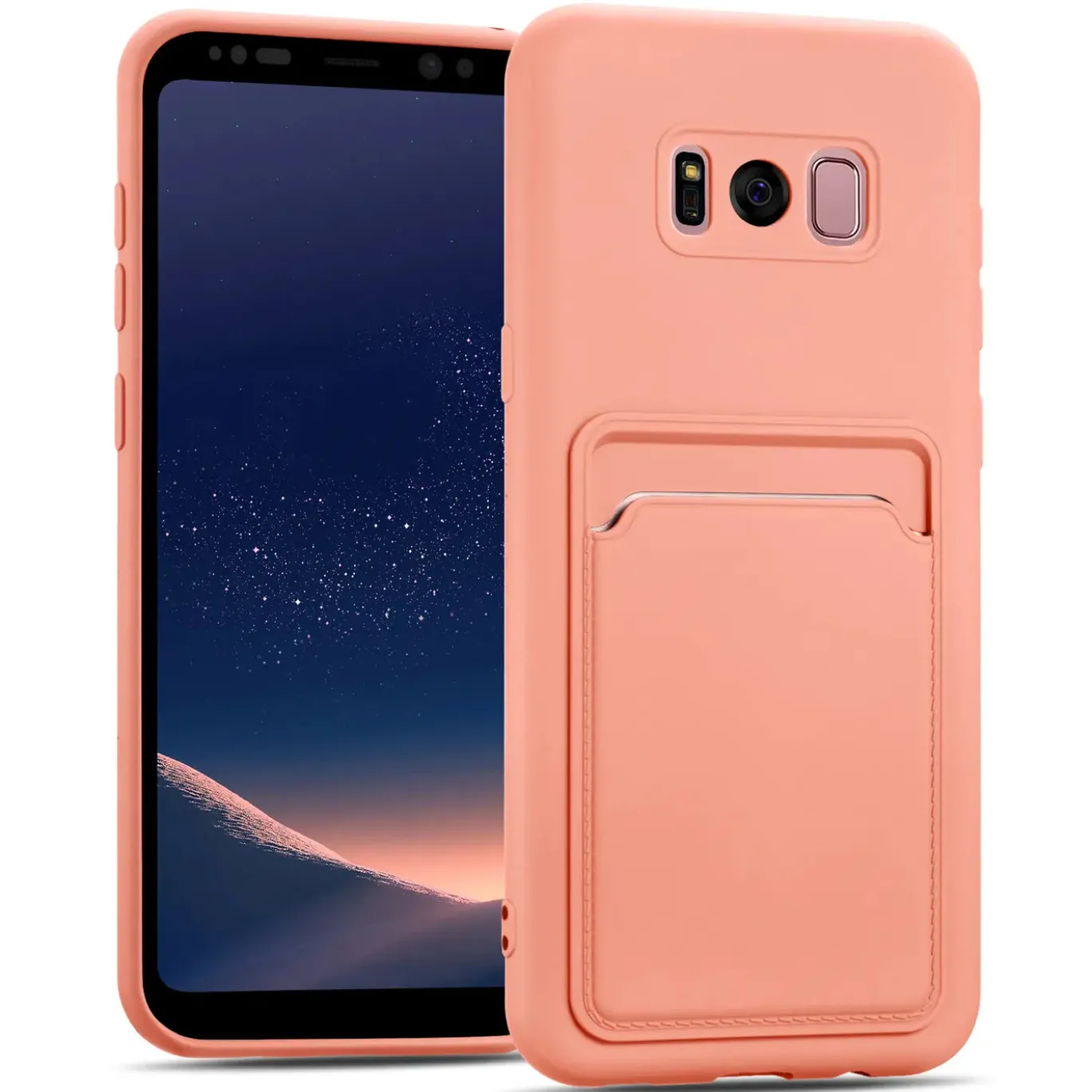 Samsung Galaxy S8 - Silikonhülle mit Kartenfach & Kameraschutz