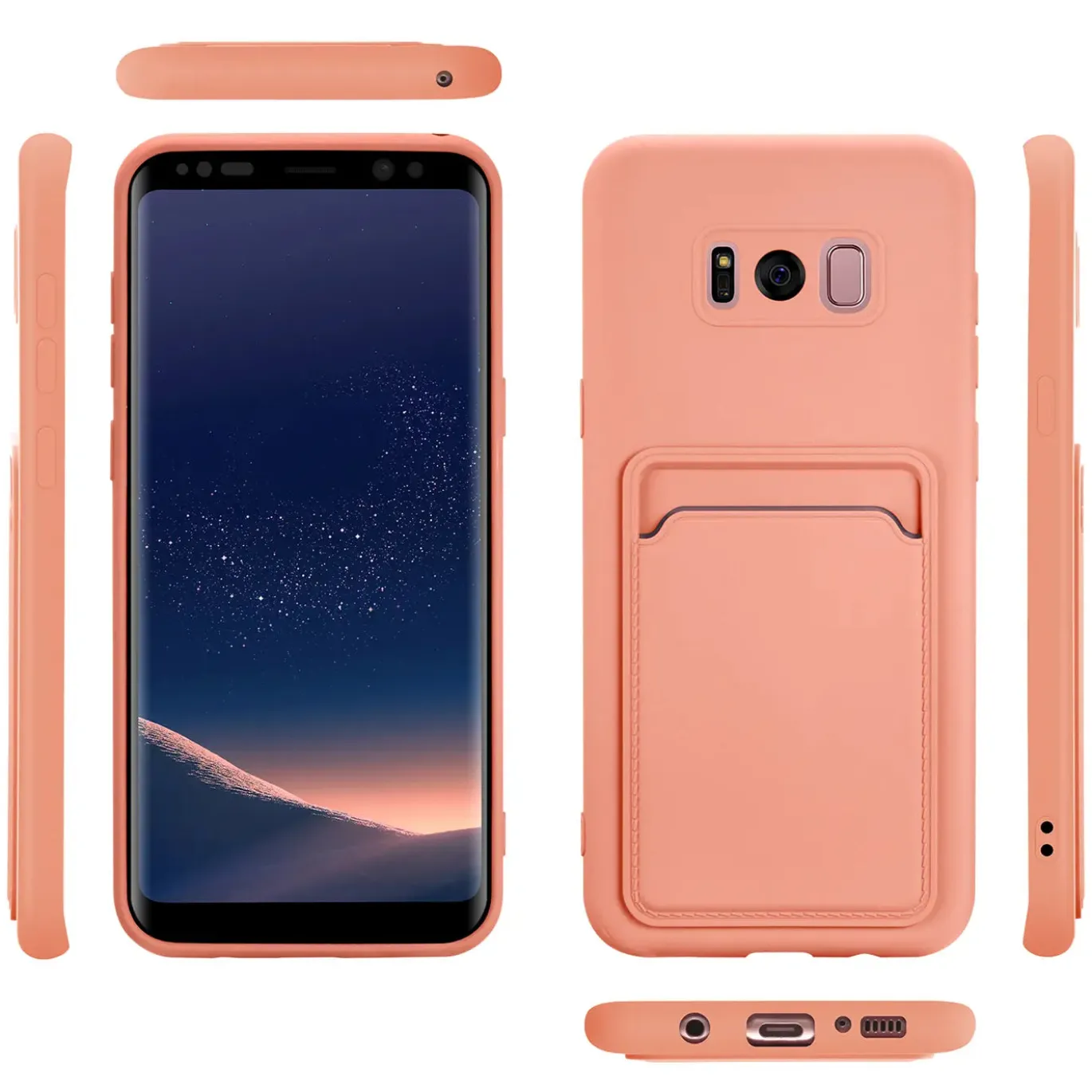Samsung Galaxy S8 - Silikonhülle mit Kartenfach & Kameraschutz