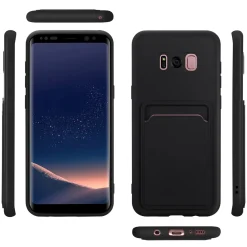 Samsung Galaxy S8 - Silikonhülle mit Kartenfach & Kameraschutz