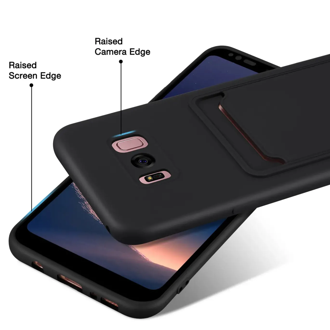 Samsung Galaxy S8 - Silikonhülle mit Kartenfach & Kameraschutz
