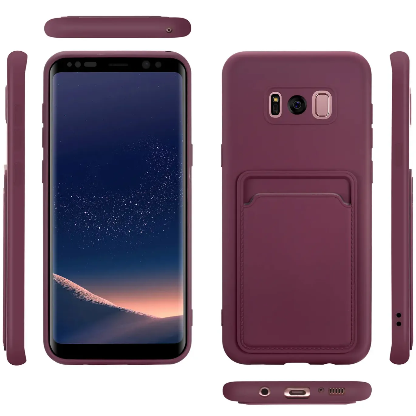 Samsung Galaxy S8 - Silikonhülle mit Kartenfach & Kameraschutz