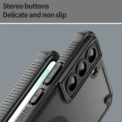 Samsung Galaxy S22 - Stoßfestes MagSafe Case in Schwarz mit halbtransparenter Rückseite