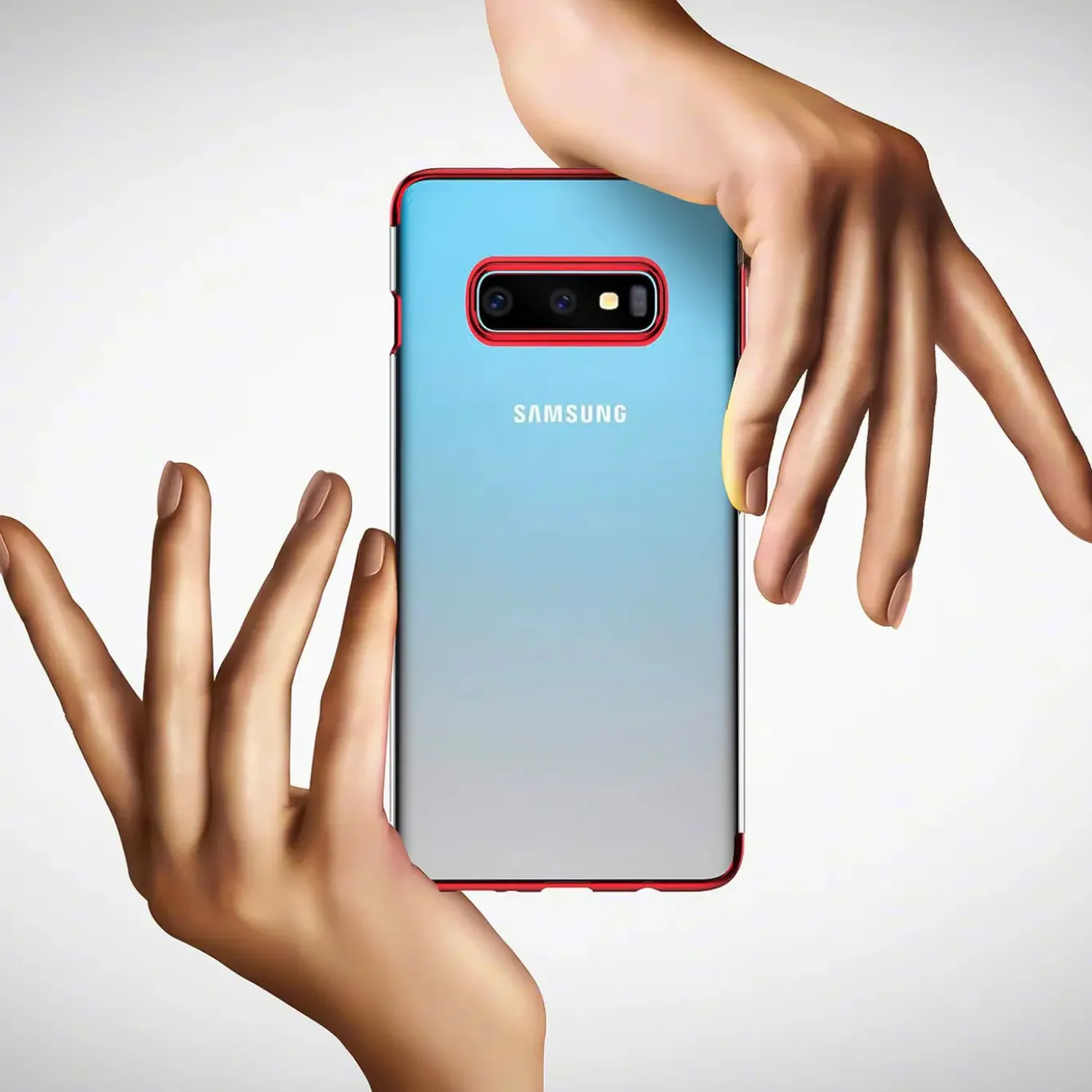 Samsung Galaxy S10 - Transparente Hülle mit Akzenten