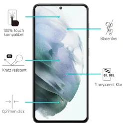 Samsung Galaxy S21 - 2x 9H Panzer Glasfolie, Displayfolie