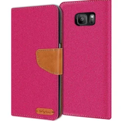 Samsung Galaxy S7 Edge - Jeanslook Klapphülle mit Kartenfach
