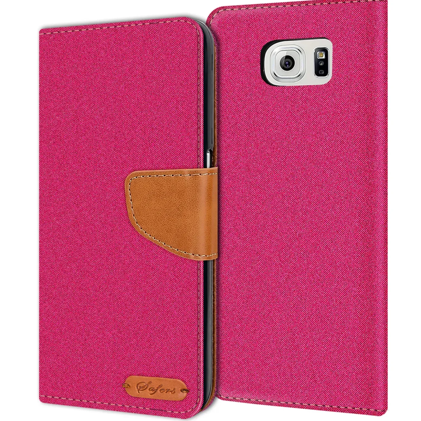 Samsung Galaxy S6 Edge - Jeanslook Klapphülle mit Kartenfach