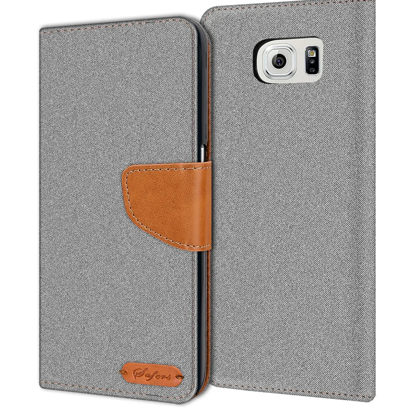 Samsung Galaxy S6 Edge - Jeanslook Klapphülle mit Kartenfach