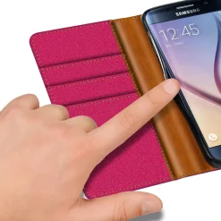 Samsung Galaxy S6 Edge - Jeanslook Klapphülle mit Kartenfach