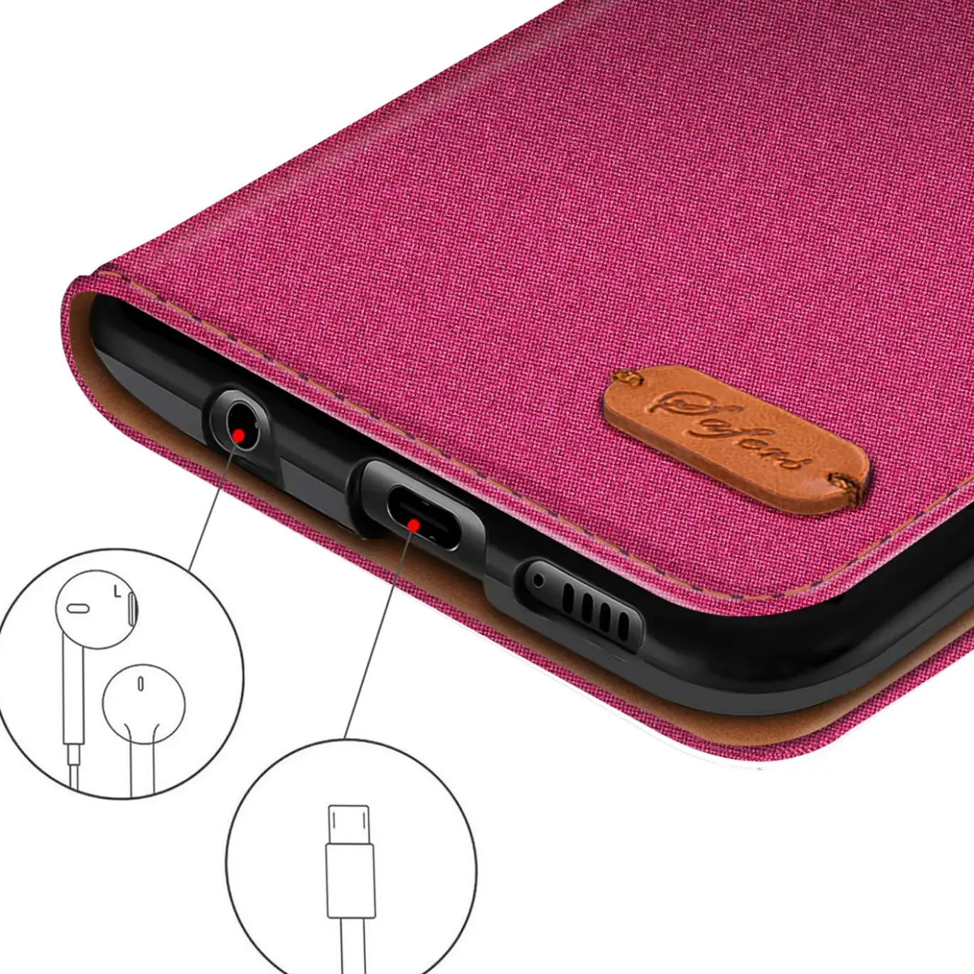 Samsung Galaxy S6 Edge - Jeanslook Klapphülle mit Kartenfach