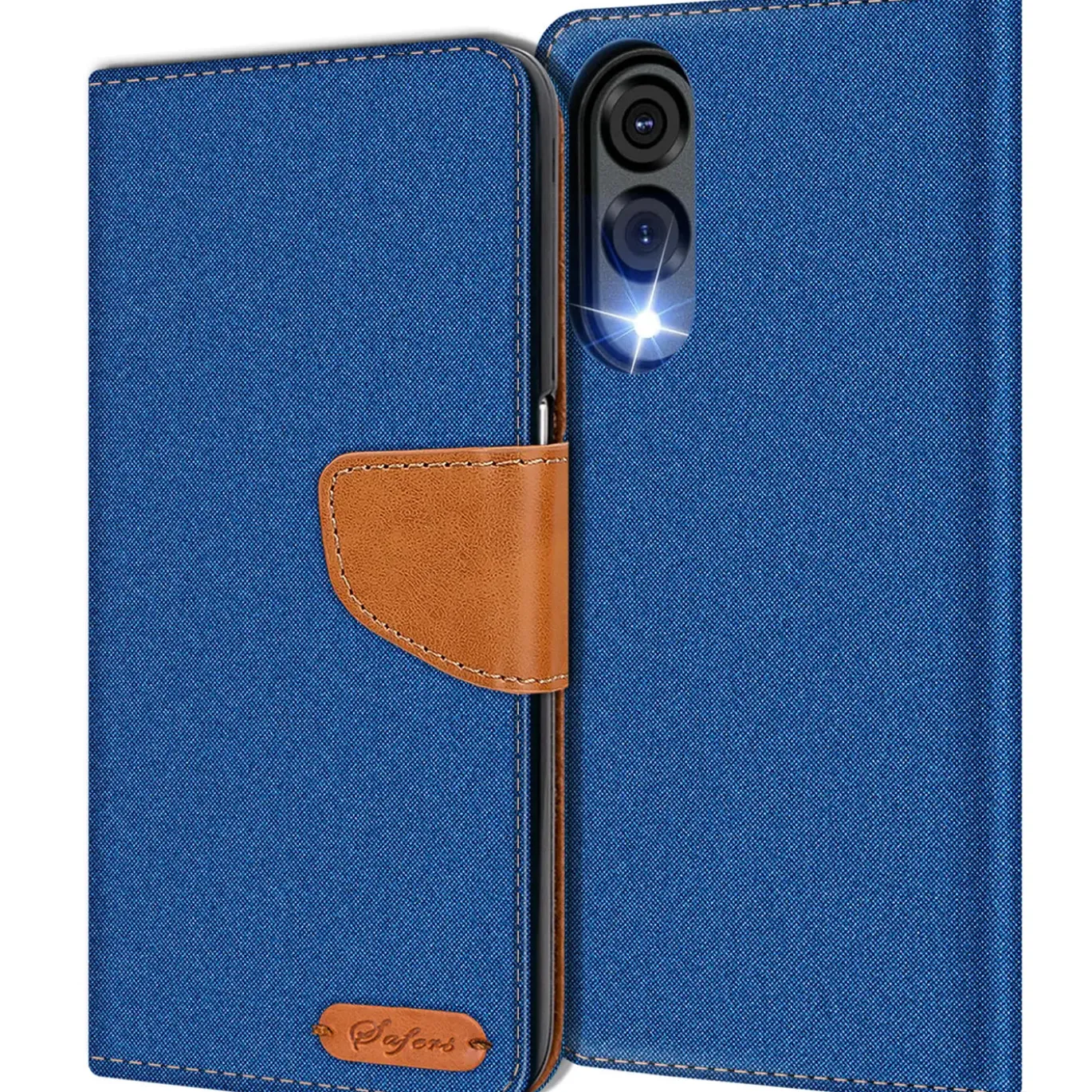 Samsung Galaxy S25 Edge - Jeanslook Klapphülle mit Kartenfach