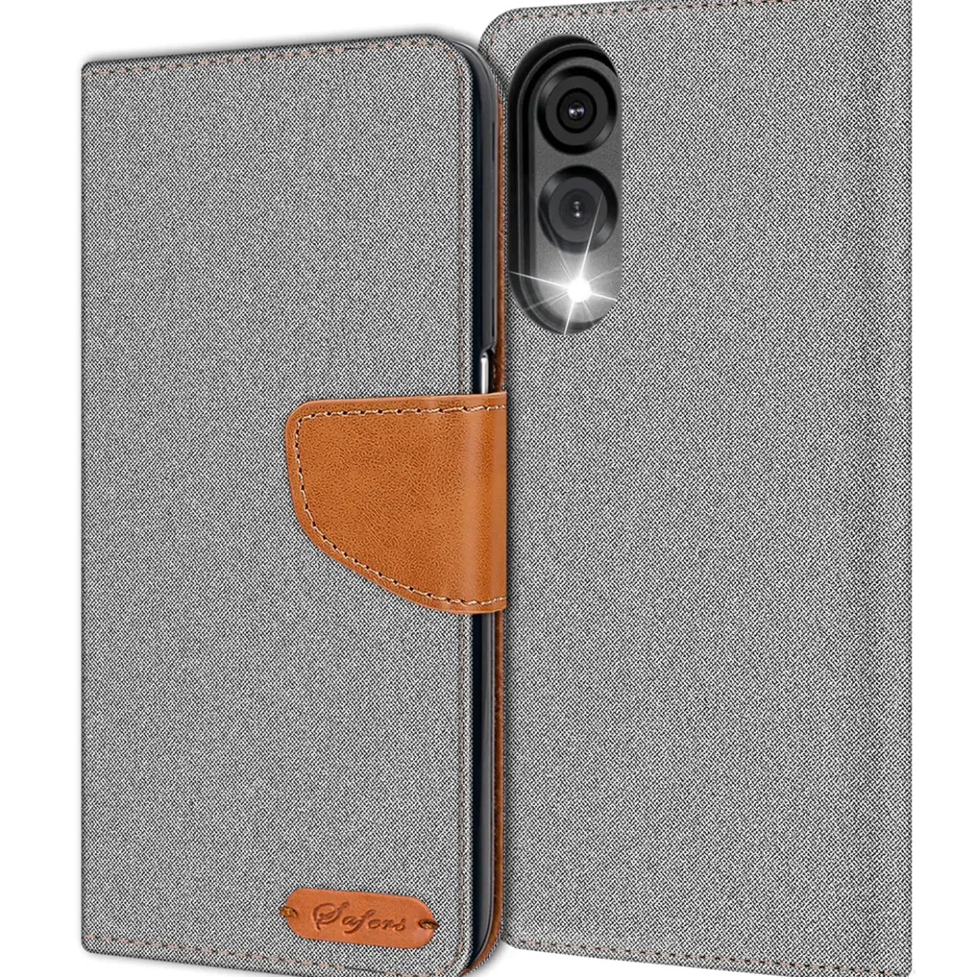 Samsung Galaxy S25 Edge - Jeanslook Klapphülle mit Kartenfach