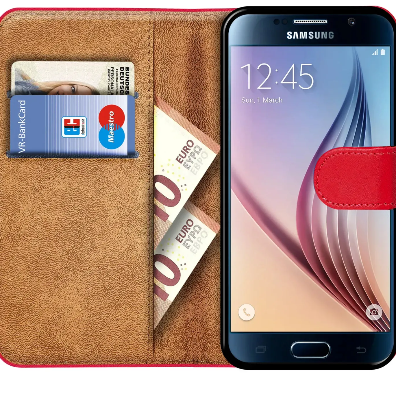 Samsung Galaxy S6 Edge - Klapphülle mit Kartenfächern