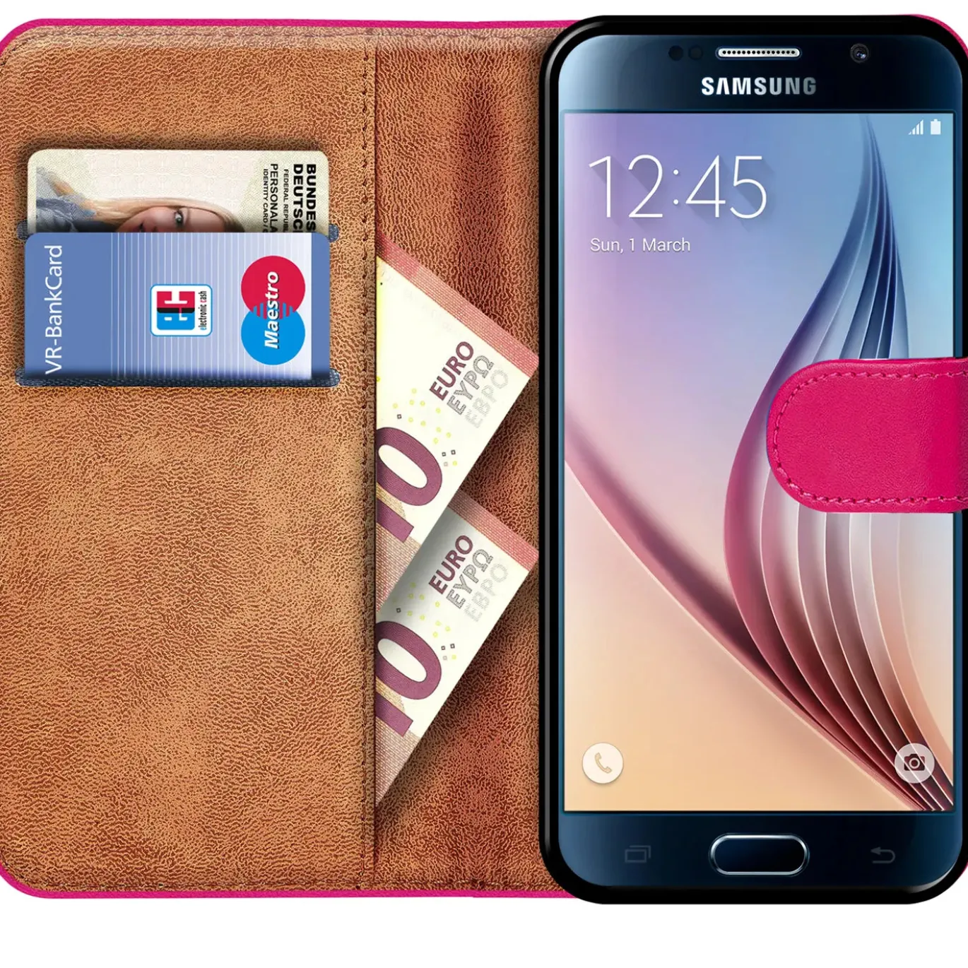 Samsung Galaxy S6 Edge - Klapphülle mit Kartenfächern