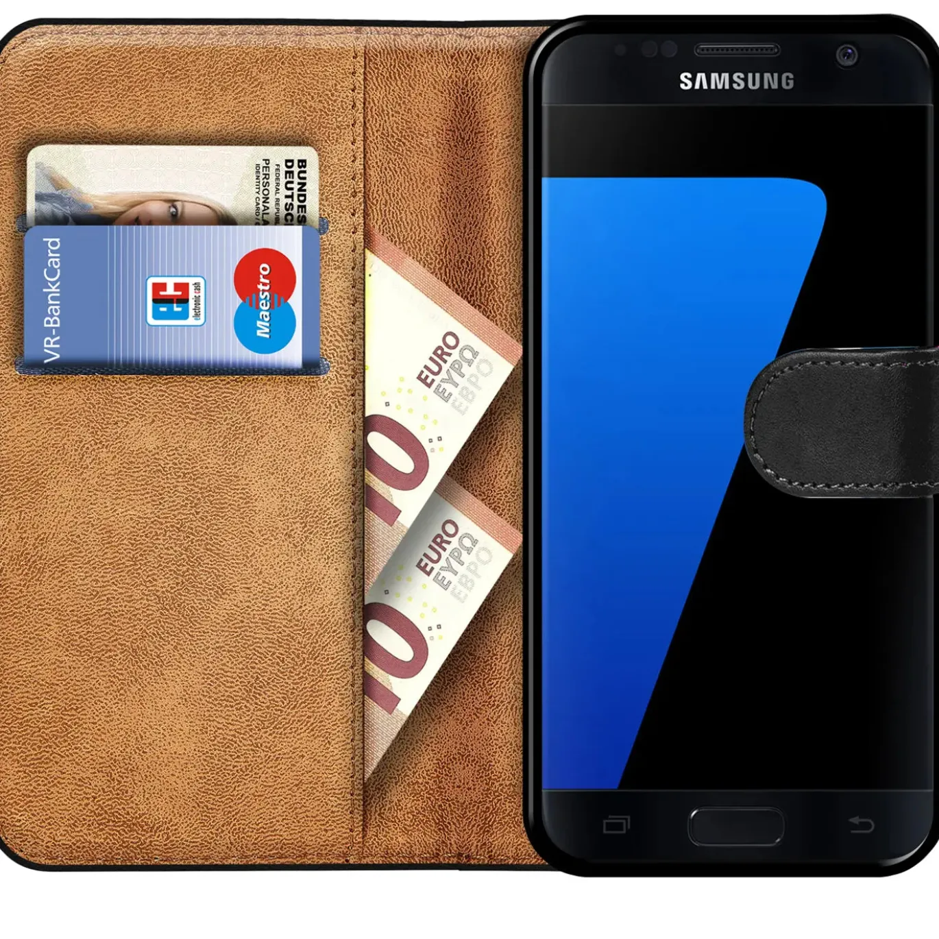 Samsung Galaxy S7 Edge - Klapphülle mit Kartenfächern