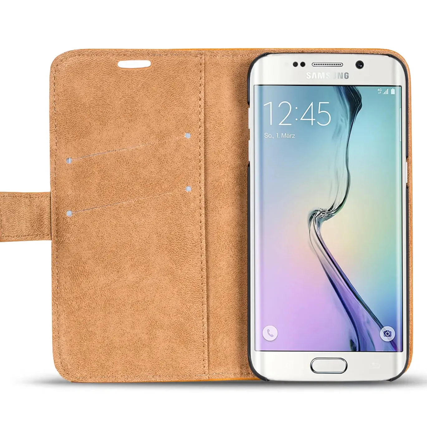 Samsung Galaxy S6 Edge - Retro Klapphülle mit Karten- & Geldfach