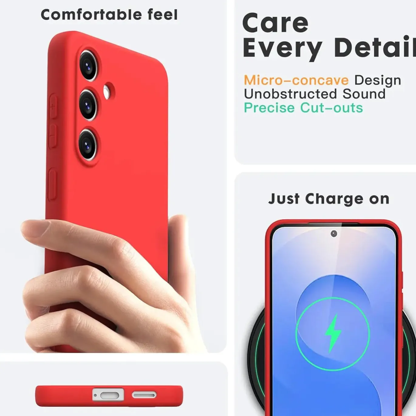 Samsung Galaxy S25 Edge - Silikon Case mit Mikrofaser-Innenseite