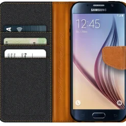 Samsung Galaxy S6 Edge Plus - Jeanslook Klapphülle mit Kartenfach