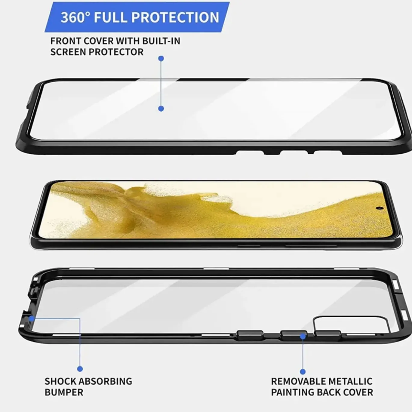 Samsung Galaxy S21 FE - 360° Glas Hülle mit Rundumschutz