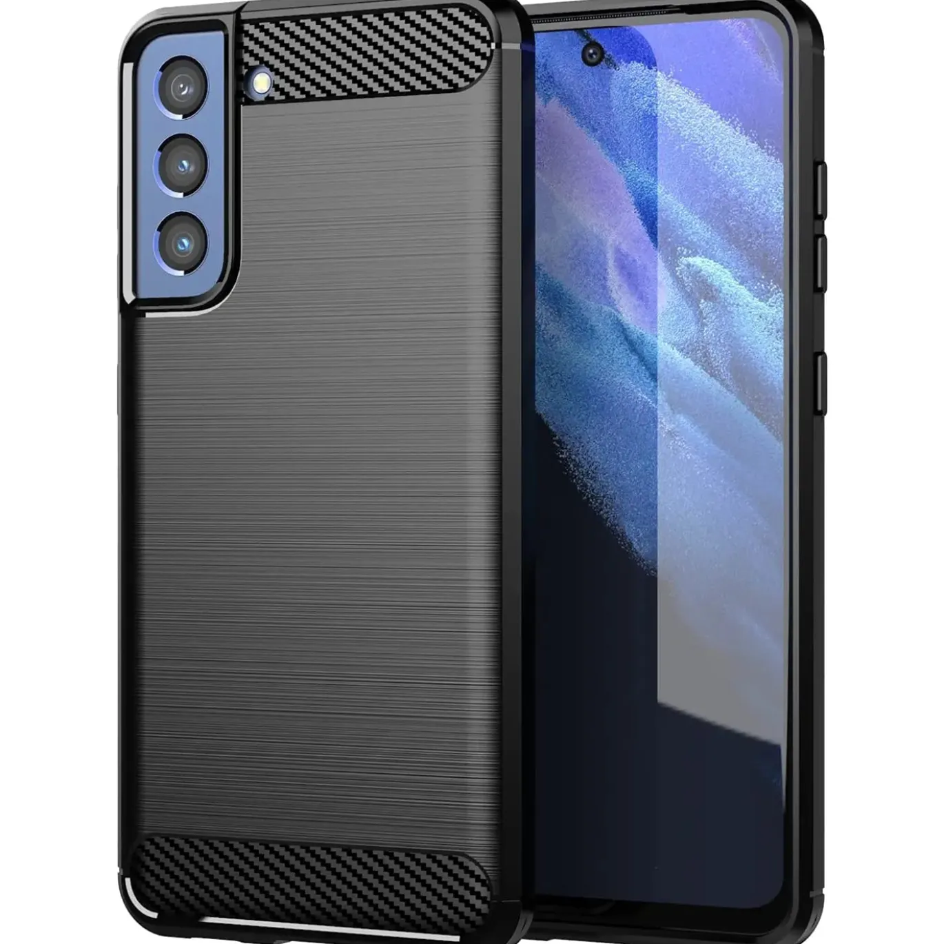 Samsung Galaxy S21 FE - Carbon Case Hülle, stoßfest