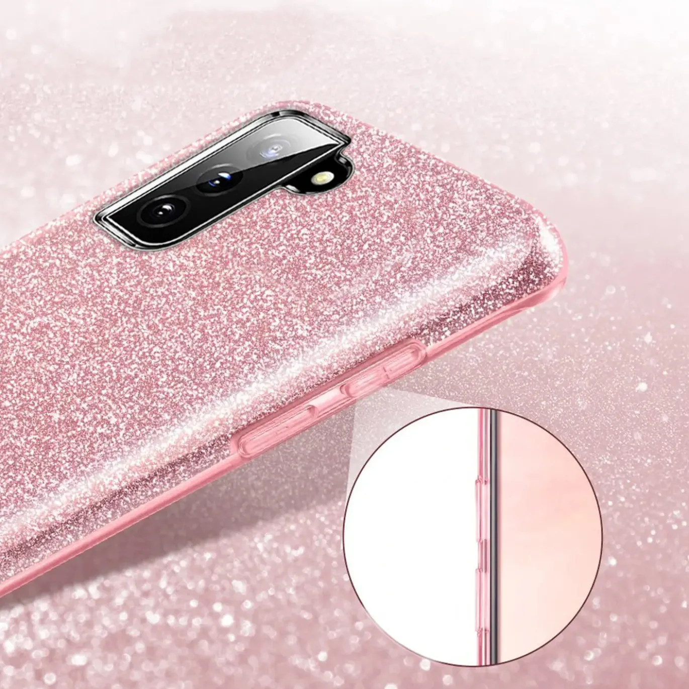 Samsung Galaxy S21 FE - Glitzer TPU Hülle