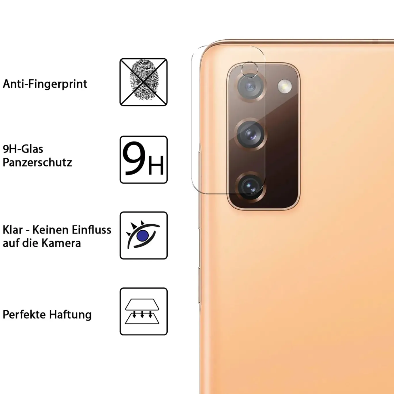 Samsung Galaxy S20 FE - 9H Displayschutzfolie 2x Display & Kamera