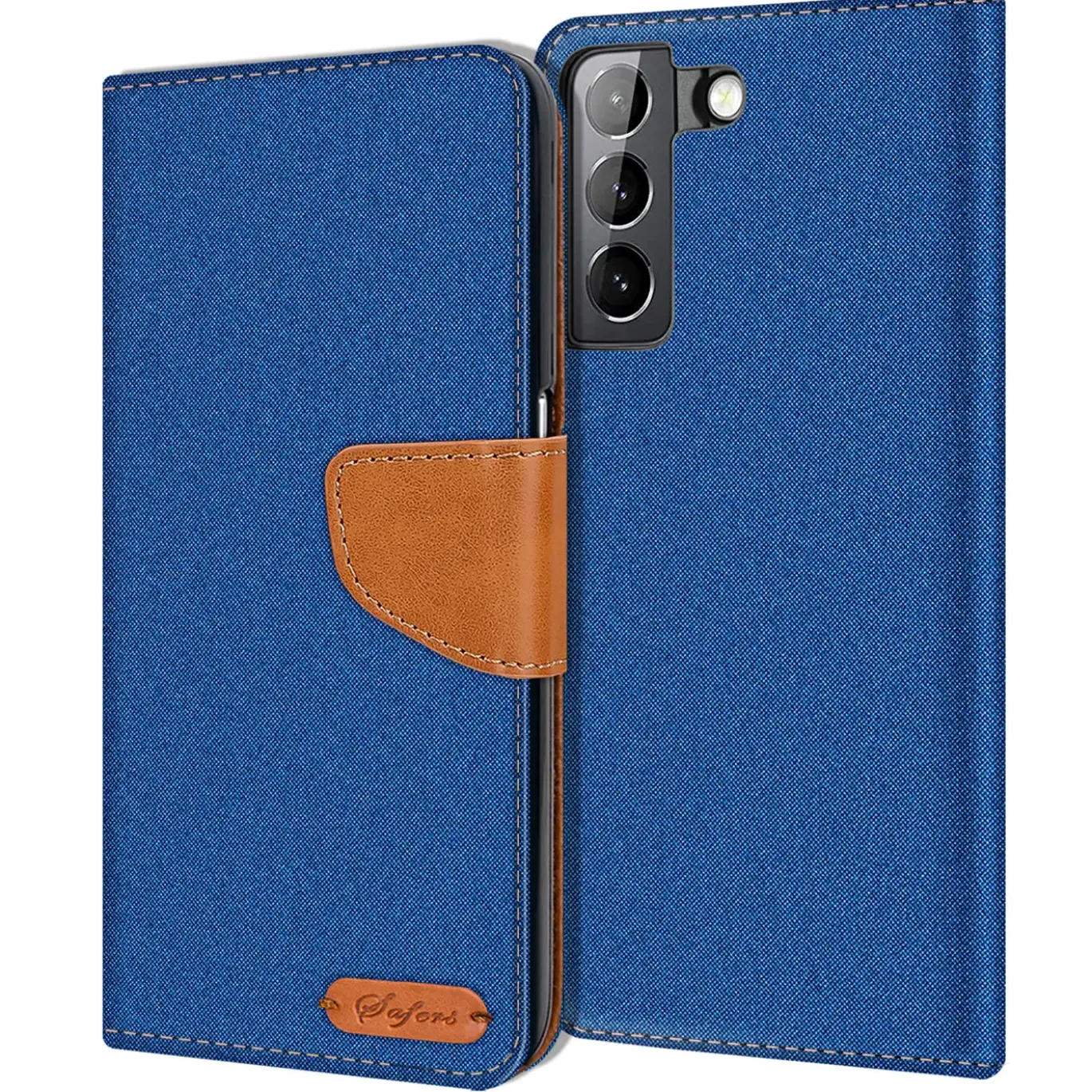 Samsung Galaxy S21 FE - Jeanslook Klapphülle mit Kartenfach