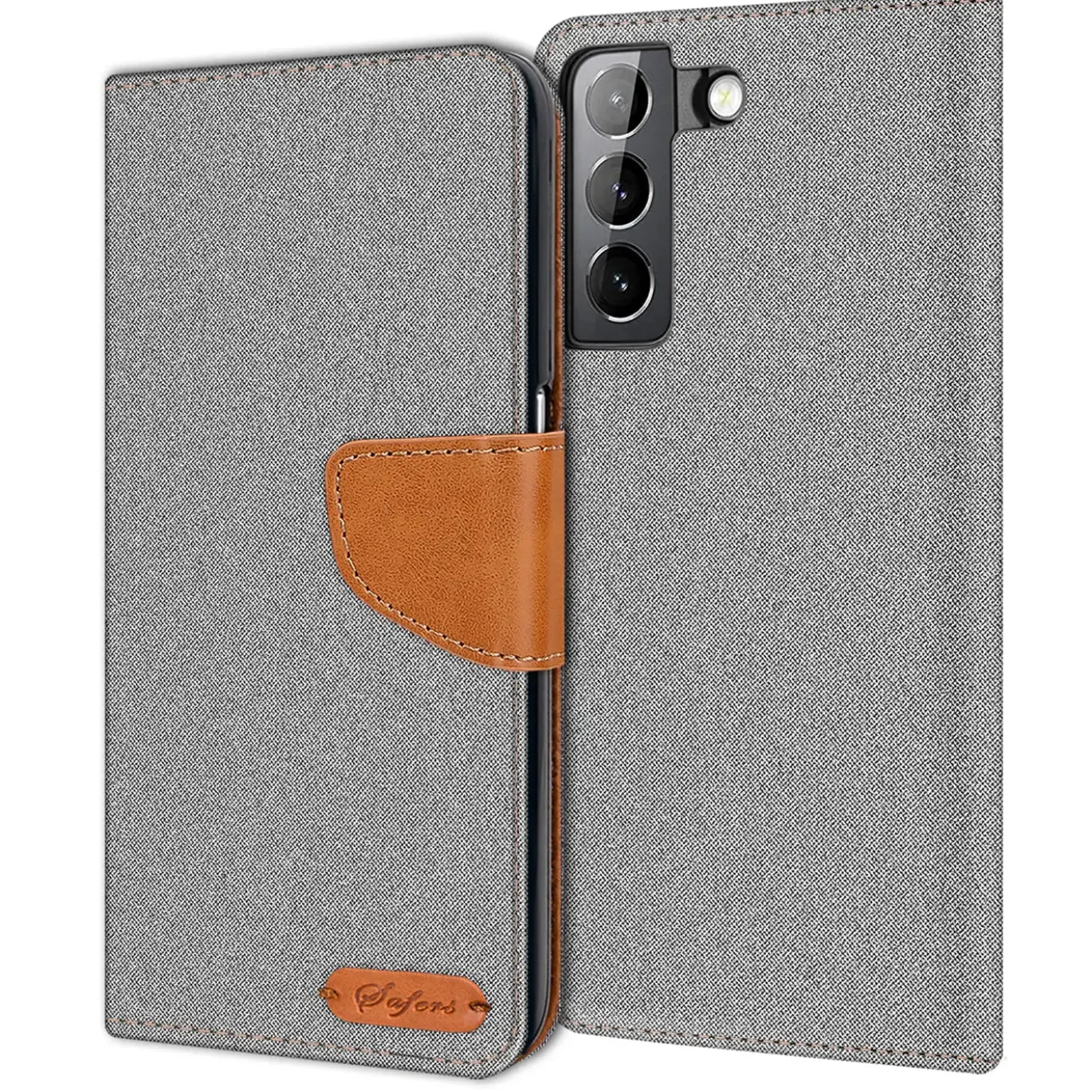Samsung Galaxy S21 FE - Jeanslook Klapphülle mit Kartenfach