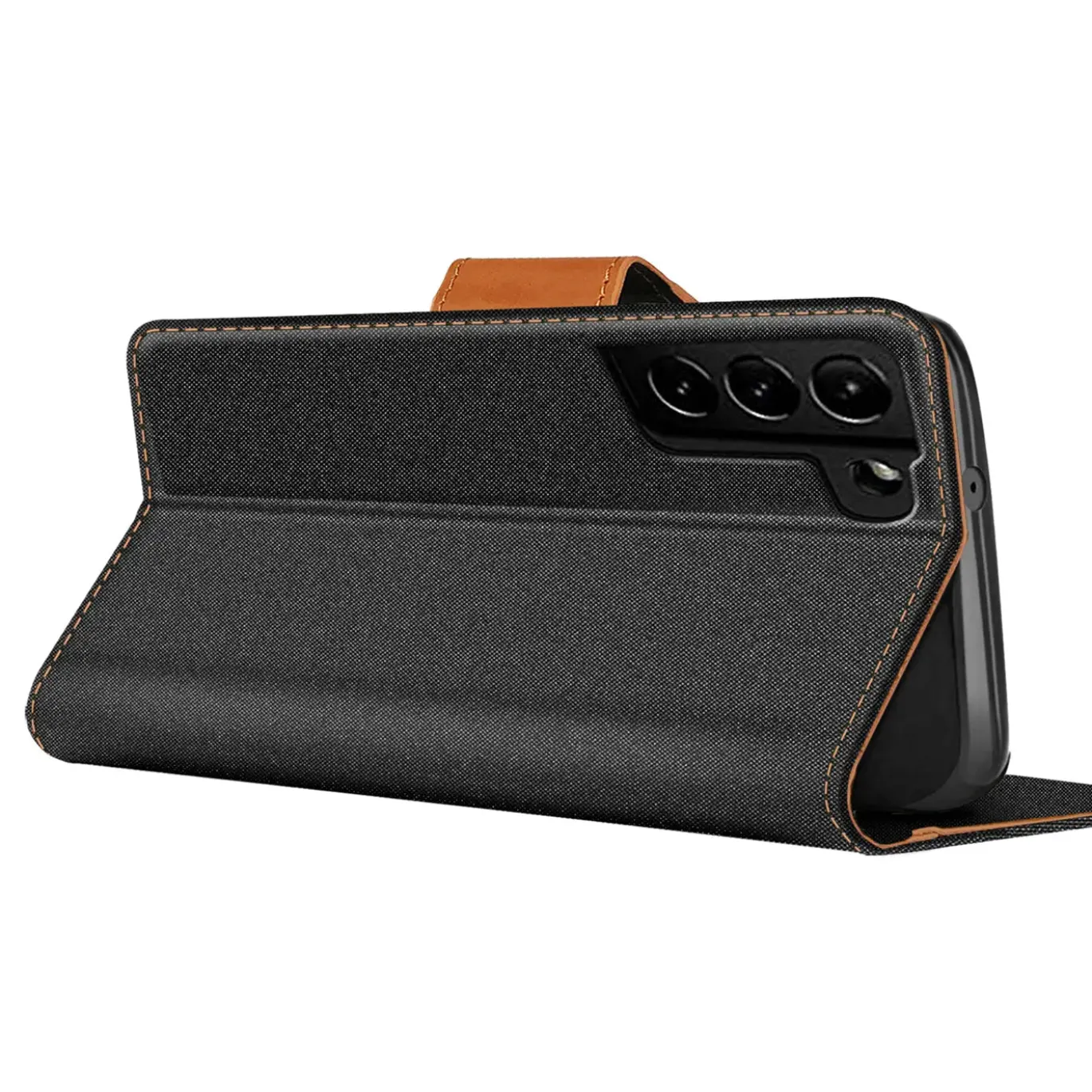 Samsung Galaxy S21 FE - Jeanslook Klapphülle mit Kartenfach