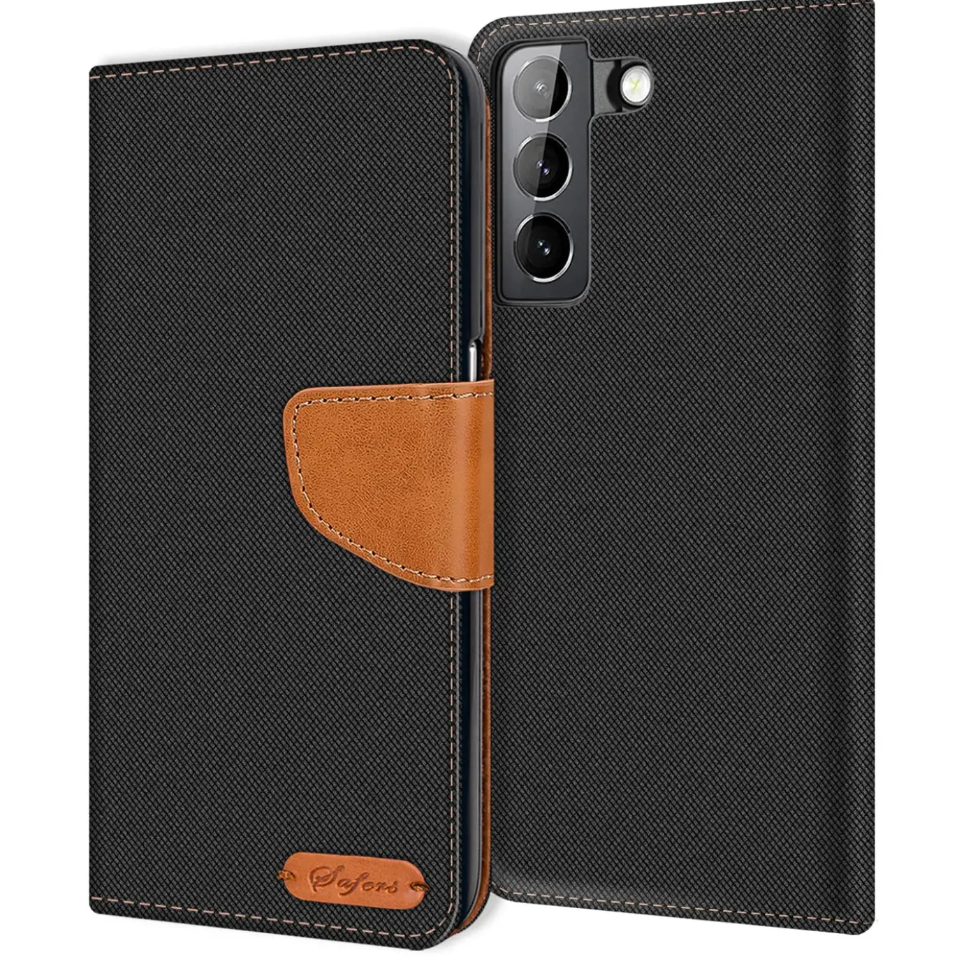 Samsung Galaxy S21 FE - Jeanslook Klapphülle mit Kartenfach