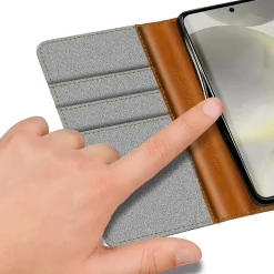 Samsung Galaxy S24 FE - Jeanslook Klapphülle mit Kartenfach