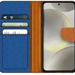 Samsung Galaxy S24 FE - Jeanslook Klapphülle mit Kartenfach