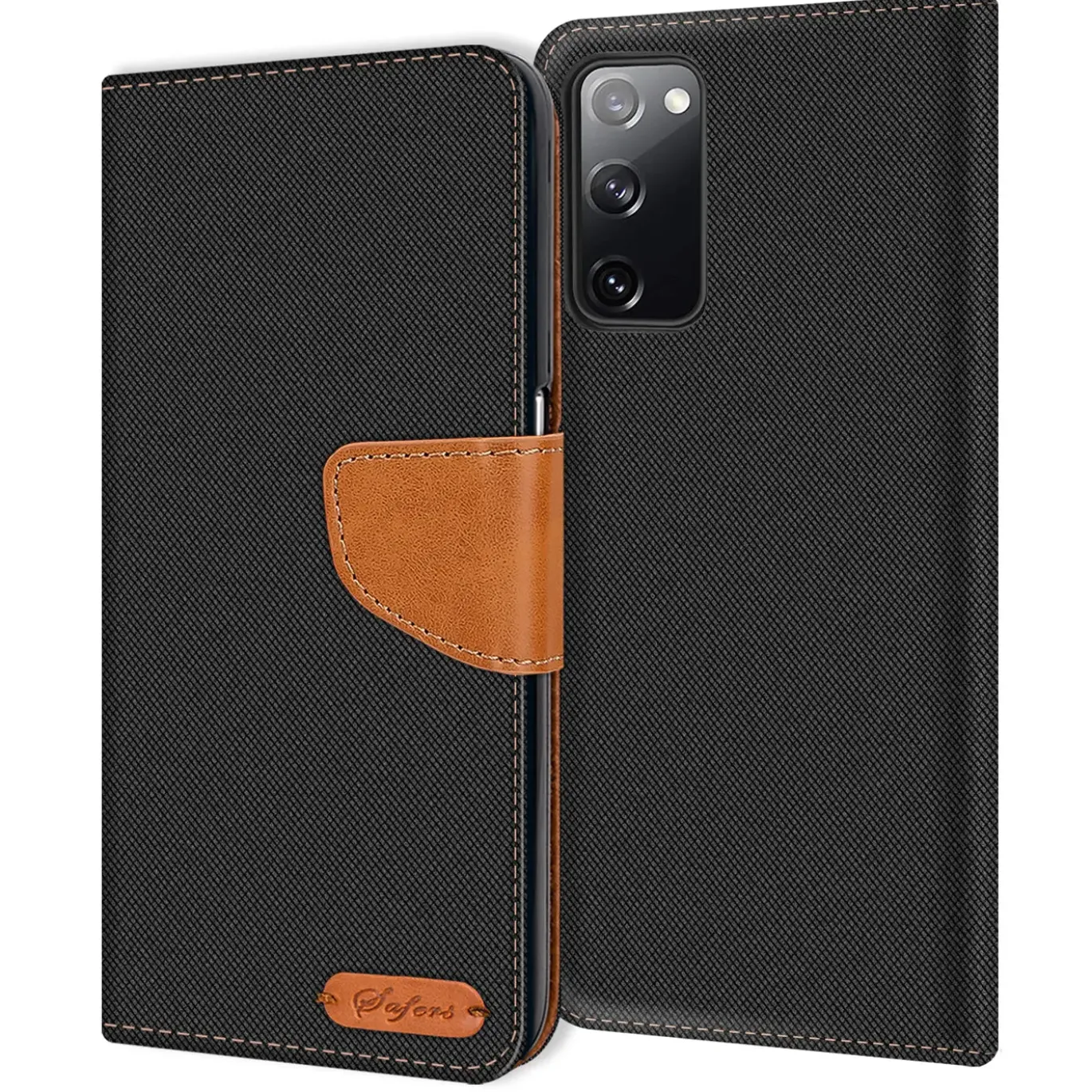 Samsung Galaxy S20 FE - Jeanslook Klapphülle mit Kartenfach