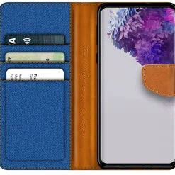 Samsung Galaxy S20 FE - Jeanslook Klapphülle mit Kartenfach