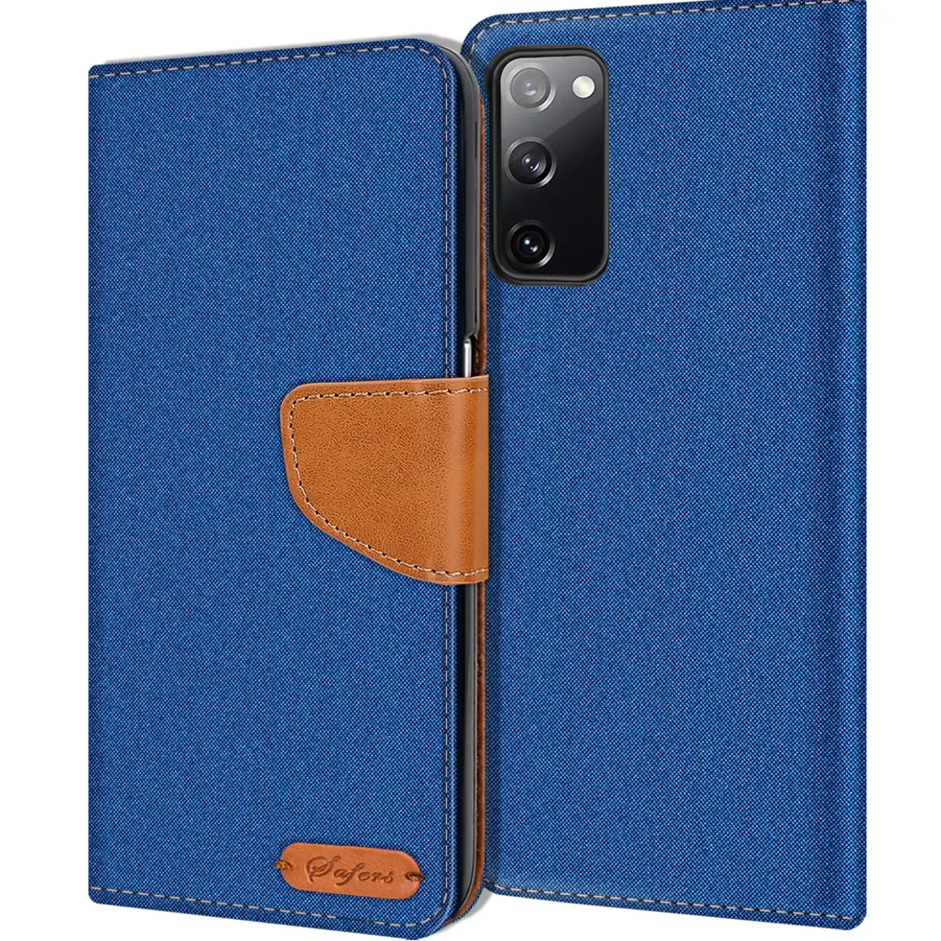 Samsung Galaxy S20 FE - Jeanslook Klapphülle mit Kartenfach