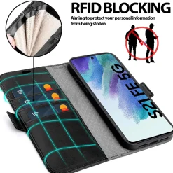 Samsung Galaxy S21 FE - Robuste Klapphülle mit RFID Block