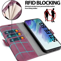 Samsung Galaxy S21 FE - Robuste Klapphülle mit RFID Block