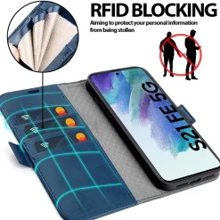 Samsung Galaxy S21 FE - Robuste Klapphülle mit RFID Block