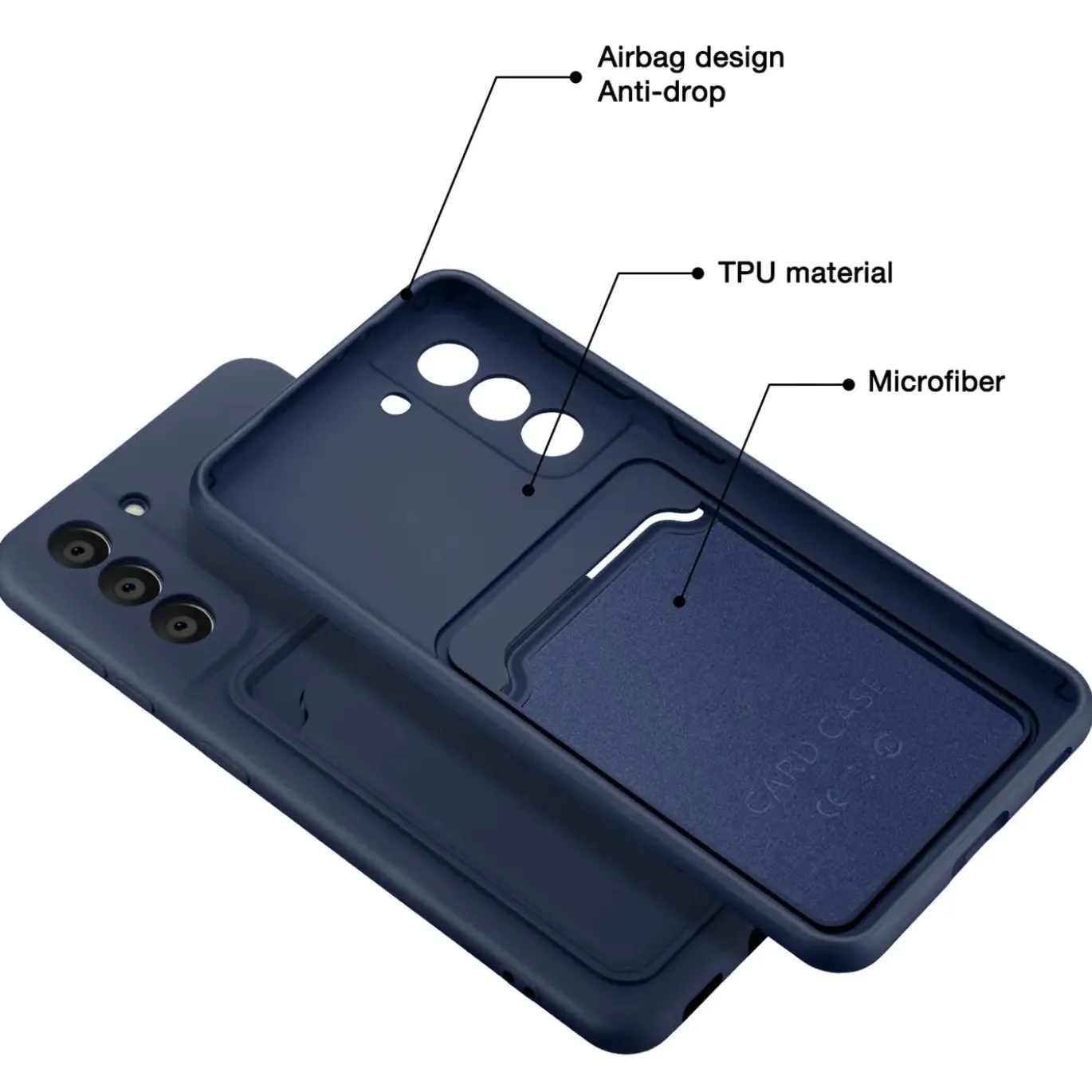 Samsung Galaxy S21 FE - Silikonhülle mit Kartenfach & Kameraschutz