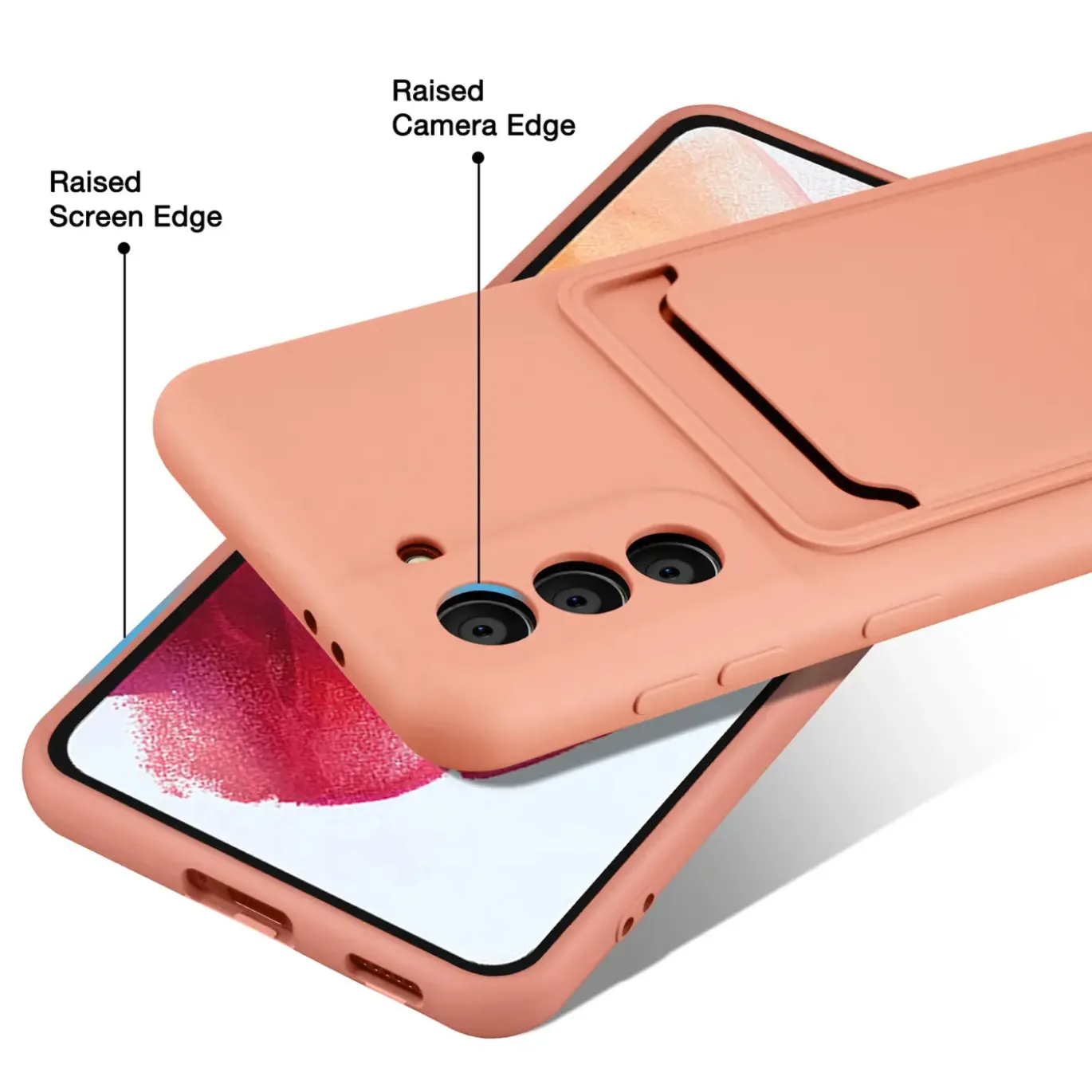 Samsung Galaxy S21 FE - Silikonhülle mit Kartenfach & Kameraschutz
